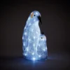 Acrylic 3D LED Adult And Baby Penguin Outdoor Christmas Decoration - 40cm