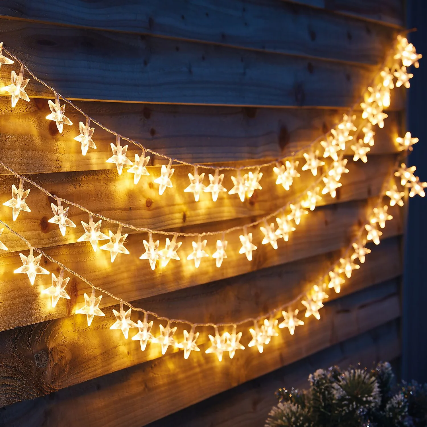 100 Star Outdoor Christmas String Lights - Warm White 3 100 Star Outdoor Christmas String Lights - Warm White