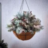 Pre-lit Snowy Christmas Hanging Basket (Battery Operated) 2 Pre-lit Snowy Christmas Hanging Basket (Battery Operated) -Christmas Decoration Shop 12840293 5384987170230427