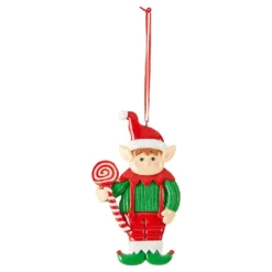 Clay Girl And Boy Elf Hanging Christmas Tree Decoration - Assortment