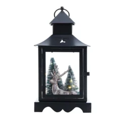 Black Stag Light Up Christmas Lantern