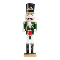 Christmas Decoration Shop 10 Green Wooden Nutcracker Christmas Decoration - 50cm