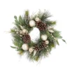 Natural Cone And Gold Bauble Christmas Wreath - 50cm