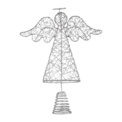 Silver Glitter Angel Christmas Tree Topper