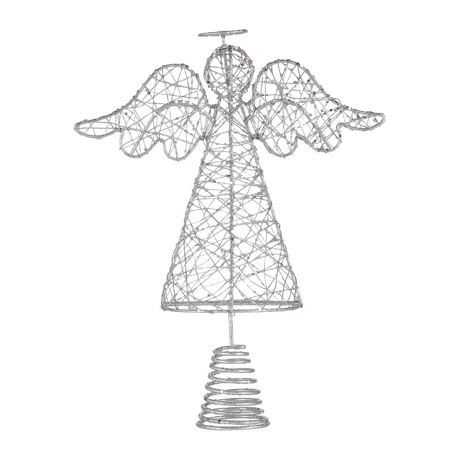 Silver Glitter Angel Christmas Tree Topper 3 Silver Glitter Angel Christmas Tree Topper