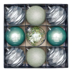 Winter Retreat Shatterproof Christmas Tree Baubles - 9 Pack