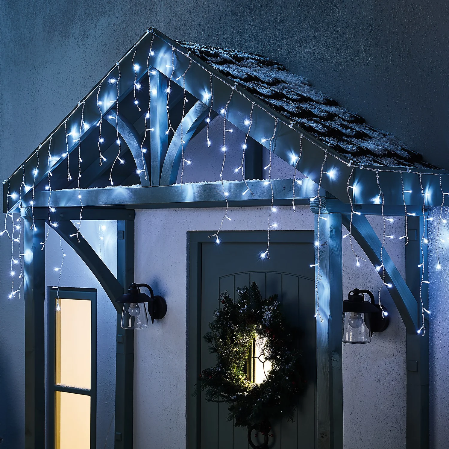 480 LED Timer Icicle String Christmas Lights - Bright White 4 480 LED Timer Icicle String Christmas Lights - Bright White - Image 2