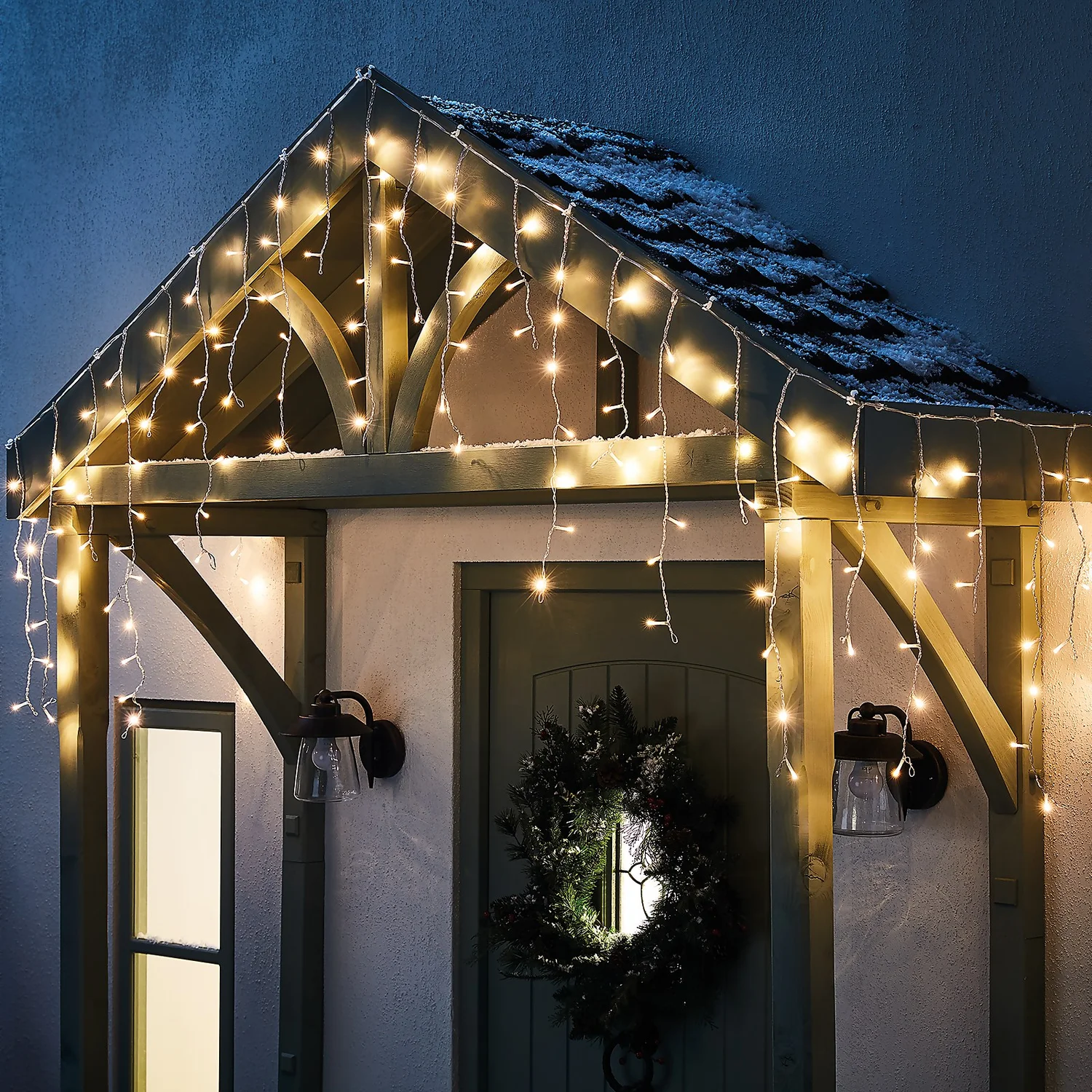 480 LED Timer Icicle String Christmas Lights - Warm White 4 480 LED Timer Icicle String Christmas Lights - Warm White - Image 2