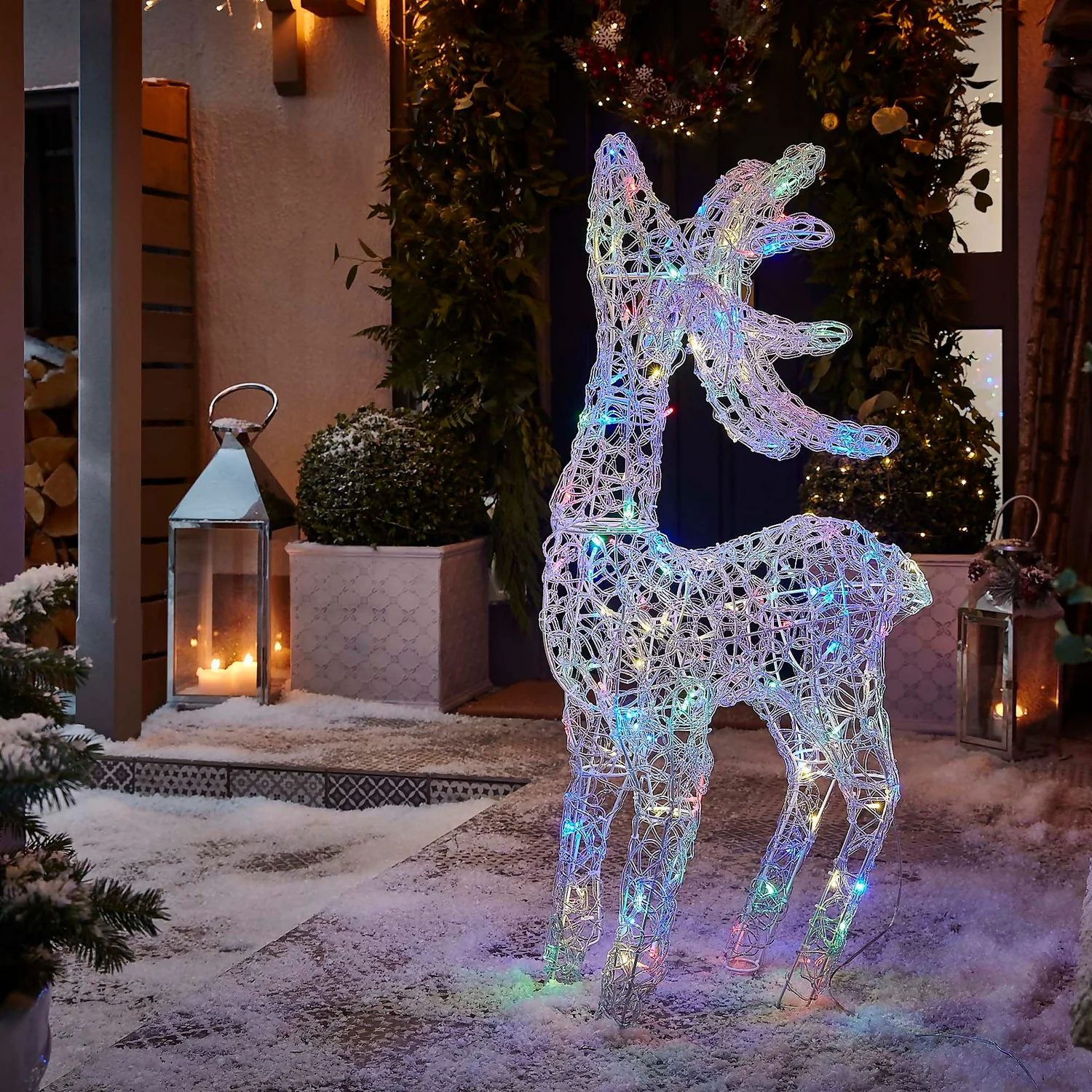 Acrylic LED Reindeer Multicolour 3D Outdoor Christmas Light Decoration - 90cm 4 Acrylic LED Reindeer Multicolour 3D Outdoor Christmas Light Decoration - 90cm - Image 2