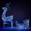 Acrylic LED Reindeer And Sleigh Multicolour 3D Outdoor Christmas Light Decoration