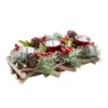 Red Berry & Willow Tabletop 3 Christmas Candle Holder - 30cm -Christmas Decoration Shop 12941030 2014884028008279