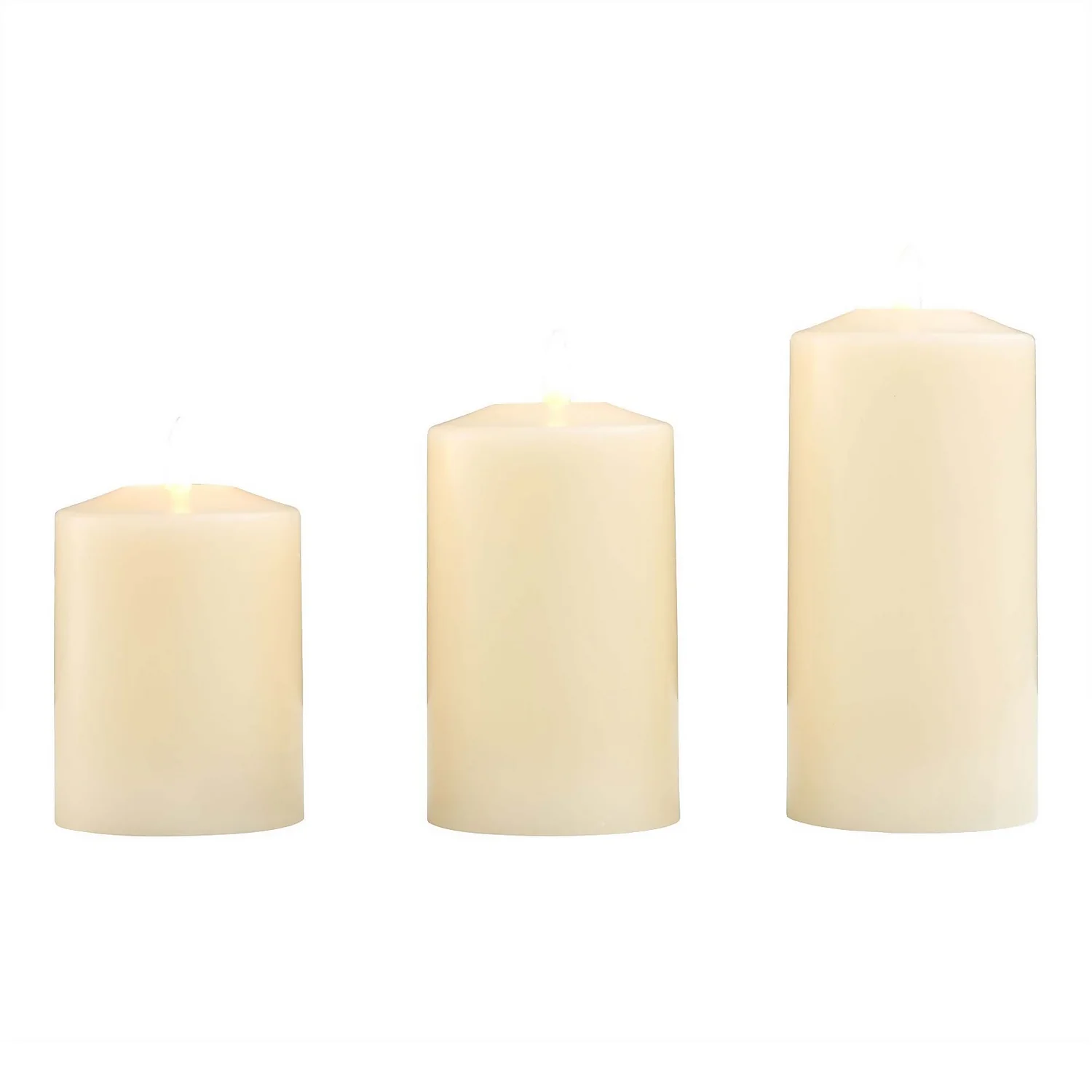 3 LED Christmas Pillar Candles - White (Battery Operated) 2 3 LED Christmas Pillar Candles - White (Battery Operated)