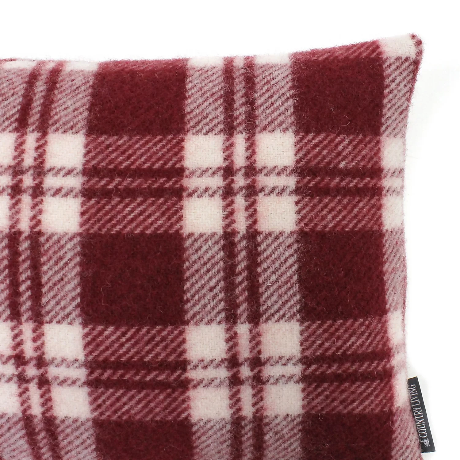 Country Living Wool Grid Check - 30x50cm - Cranberry 4 Country Living Wool Grid Check - 30x50cm - Cranberry - Image 2