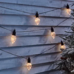 Christmas Decoration Shop 23 10 Twinkling Cone Copper Wire LED Connectable Outdoor Christmas String Lights - Warm White