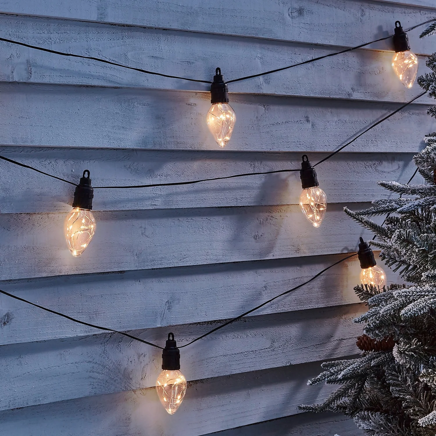 10 Twinkling Cone Copper Wire LED Connectable Outdoor Christmas String Lights - Warm White 3 10 Twinkling Cone Copper Wire LED Connectable Outdoor Christmas String Lights - Warm White