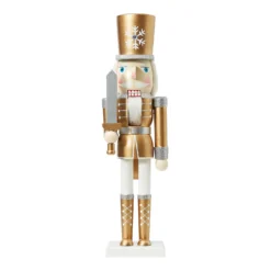 Gold Wooden Nutcracker Figure Christmas Decoration - 50cm