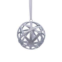 Silver 3D Cage With Gem Christmas Tree Bauble