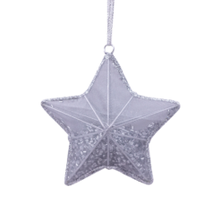 Silver Mesh Sequin Star Christmas Tree Decoration