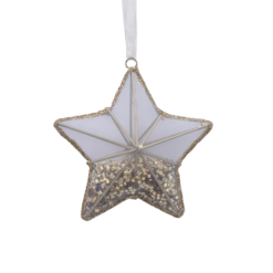 Gold Mesh Sequin Star Christmas Tree Decoration