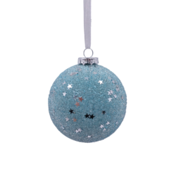 Duck Egg Beaded Shatterproof Christmas Tree Bauble - 90mm