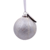 Silver Leaf Textured Christmas Tree Bauble - 90mm -Christmas Decoration Shop 13700380 1854984313365971