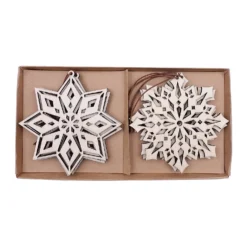 Wooden Snowflake Christmas Tree Decorations - Pack Of 6 7 Wooden Snowflake Christmas Tree Decorations - Pack Of 6 -Christmas Decoration Shop 13700407 2534997274822111