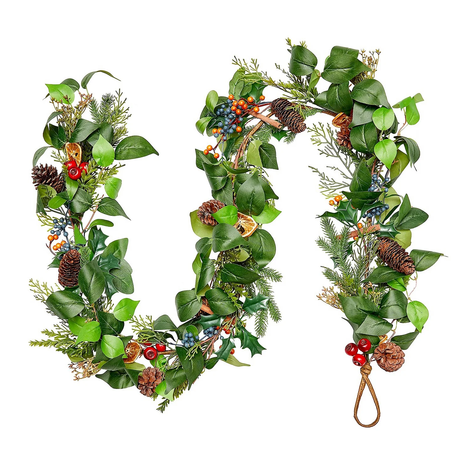 Luxury Natural Berry, Cone And Fruit Christmas Garland - 180cm 3 Luxury Natural Berry, Cone And Fruit Christmas Garland - 180cm
