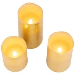 3 LED Christmas Pillar Candles - Gold (Battery Operated) 10 3 LED Christmas Pillar Candles - Gold (Battery Operated) -Christmas Decoration Shop 13700645 1254966107575904