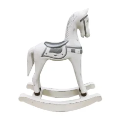 White & Gold Wooden Rocking Horse Christmas Decoration 7 White & Gold Wooden Rocking Horse Christmas Decoration -Christmas Decoration Shop 13714916 3494984568895861