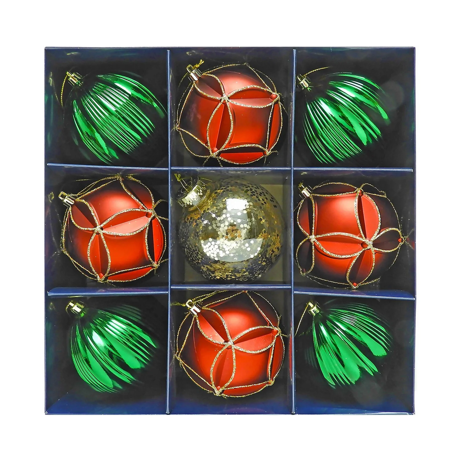 Country Gathering 100mm Christmas Tree Baubles Pack Of 9 3 Country Gathering 100mm Christmas Tree Baubles Pack Of 9