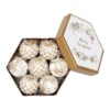 Gold & White Decoupage Tree Decoration Bauble Pack