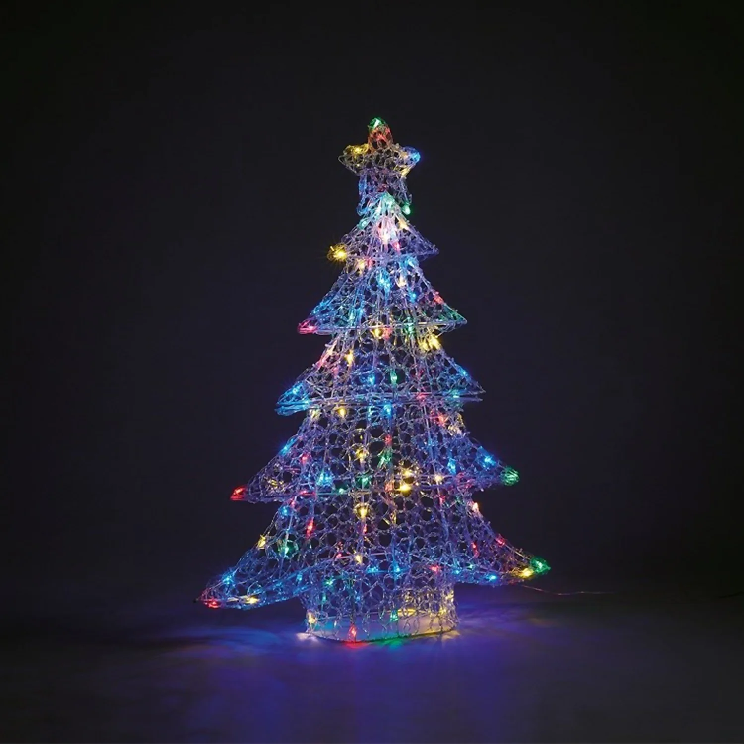 Acrylic LED Tree Multicolour 3D Outdoor Christmas Light - 59cm 3 Acrylic LED Tree Multicolour 3D Outdoor Christmas Light - 59cm