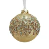 Gold Deco Jewels Glass Christmas Tree Bauble - 90mm