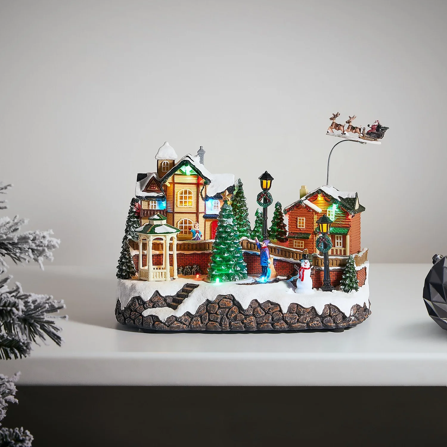 Christmas Village With Rotating Tree LED Christmas Decoration 4 Christmas Village With Rotating Tree LED Christmas Decoration - Image 2