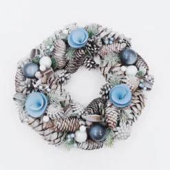 Natural Christmas Wreath Blue - 33cm