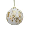 White & Gold Debossed Scalloped Glass Christmas Tree Bauble 1 White & Gold Debossed Scalloped Glass Christmas Tree Bauble -Christmas Decoration Shop 13727342 1924984563068721