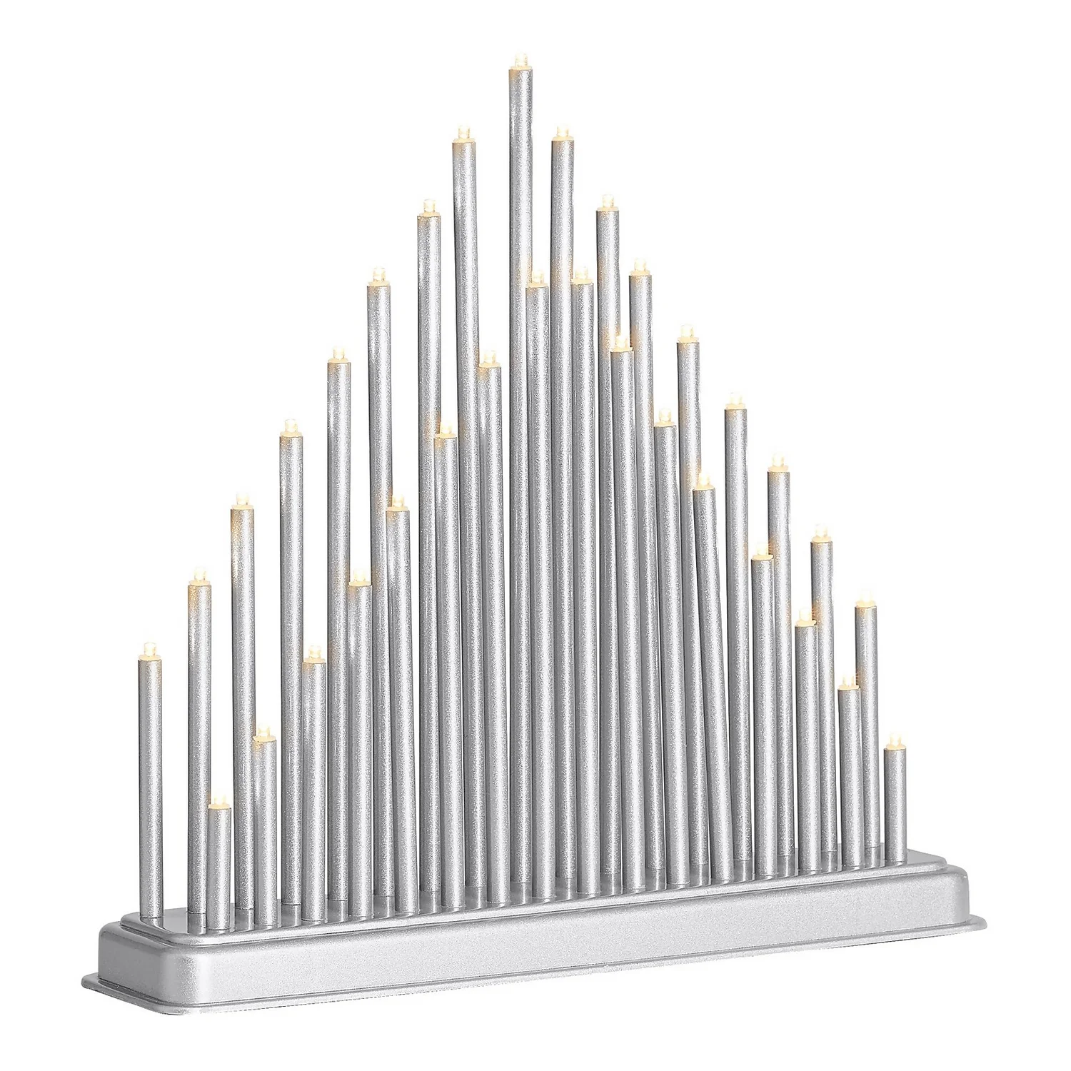 33 LED Silver Column Christmas Candle Bridge (Battery Operated) 4 33 LED Silver Column Christmas Candle Bridge (Battery Operated) - Image 2