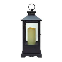 Black Christmas Lantern With LED Candle