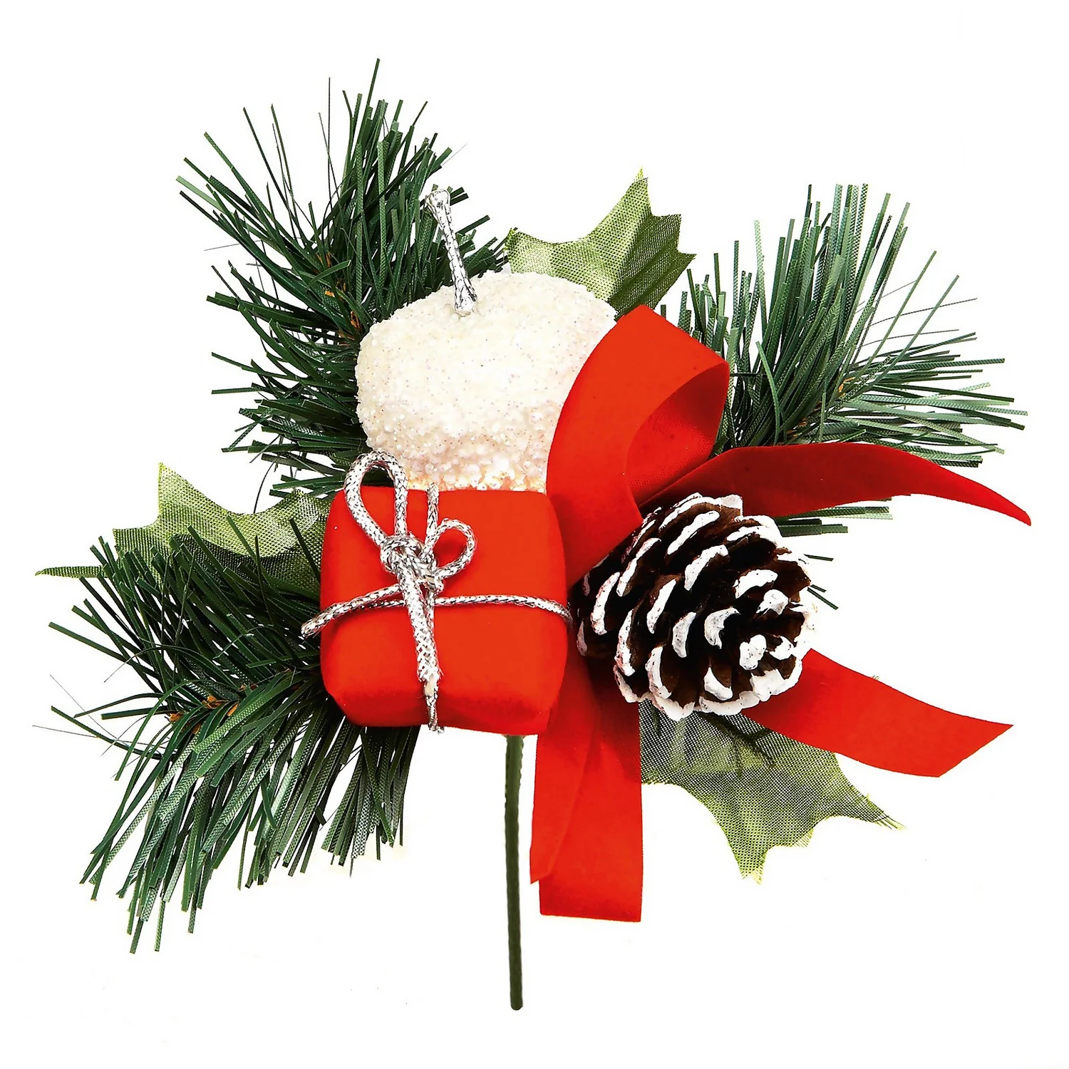 Red & White Apple And Parcel Floristry Pick - 16cm 5 Red & White Apple And Parcel Floristry Pick - 16cm - Image 3