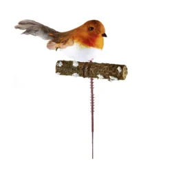 Set Of 2 Assorted Christmas Robin Picks - 17cm -Christmas Decoration Shop 13760554 4764984276486665